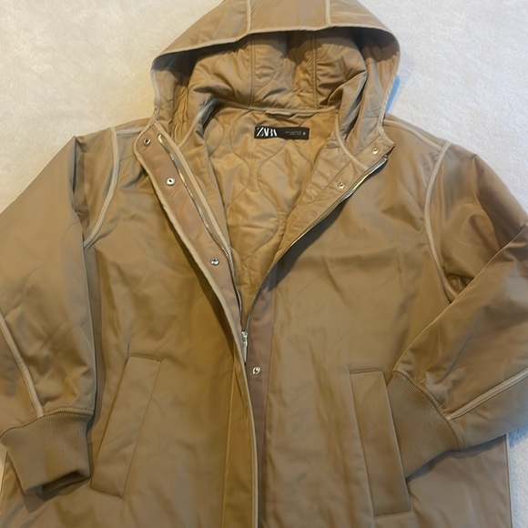 NWOT ZARA all weather coat with hood size S - Picture 5 of 12